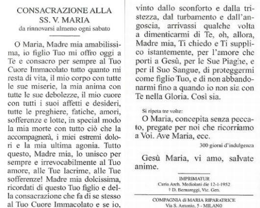 atto di consacrazione