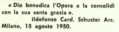 approvazione Cardinal Shuster